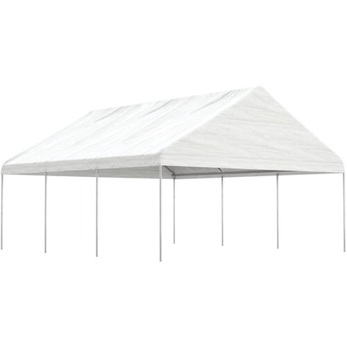 vidaXL paviljon s streho bel 6,69x5,88x3,75 m polietilen Cene