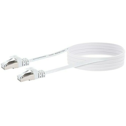 SCHWAIGER Omrežni kabel CAT 6 U/FTP (Plo&scaron;čata, Dolžina: 5 m, Bele barve, Vtič RJ45, Do 1 Gbps) Cene