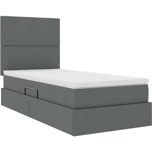  Krevet s prostorom za pohranu s LED-om Tamno siva 90 x 190 cm Slike