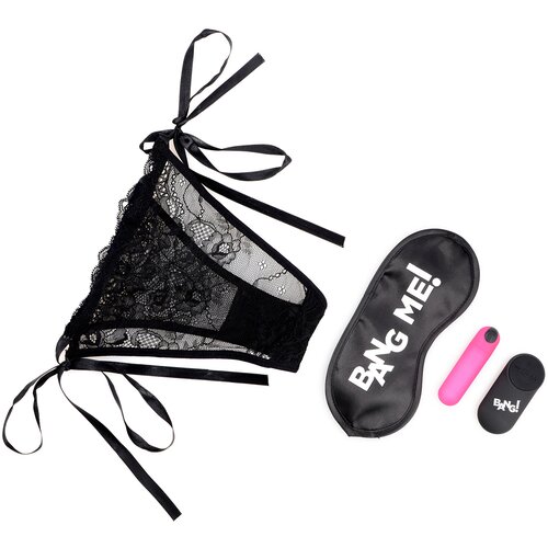 Bang! Power Panty Kit Lace Panties, Bullet & Blindfold Pink Cene