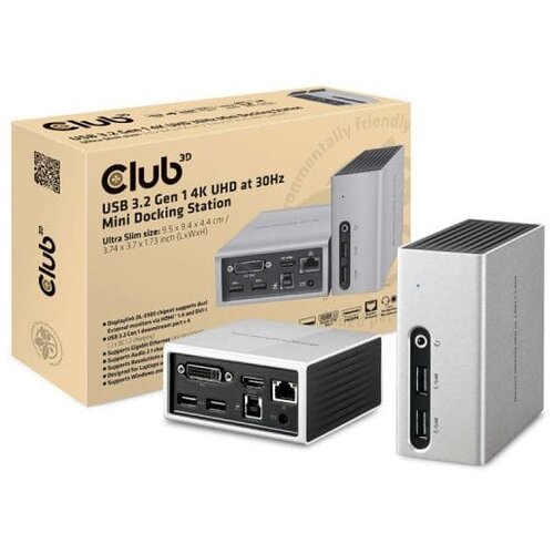 Club 3D B.V. Docking station Club 3D USB TYPE A 3.1 GEN 1 4K UHD MINI DOCKING STATION CSV-3104D Cene