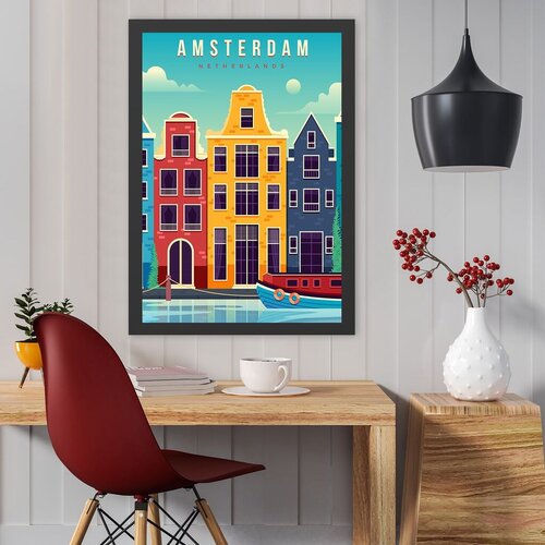Wallity uramljena slika Amsterdam, 55x75 cm Cene