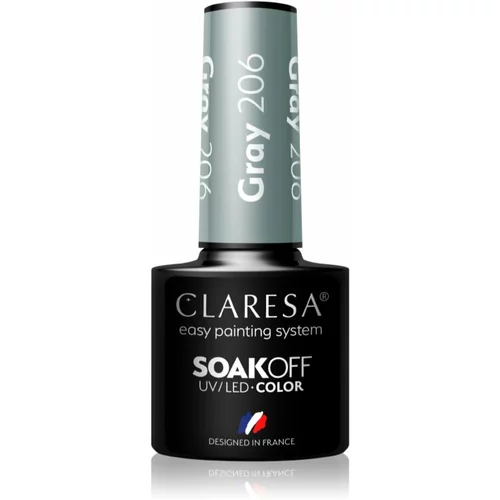 Claresa SoakOff UV/LED Color Savanna Vibes gel lak za nohte odtenek Gray 206 5 g