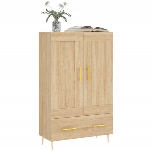  Visoka komoda boja hrasta 69,5 x 31 x 115 cm konstruirano drvo Slike