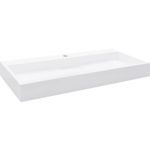 Maison Chic Umivalnik - Kopalna umivalnik - Lavabo 100x46x11 cm mineralna litina/marmorna litina bel, (21684845) Slike