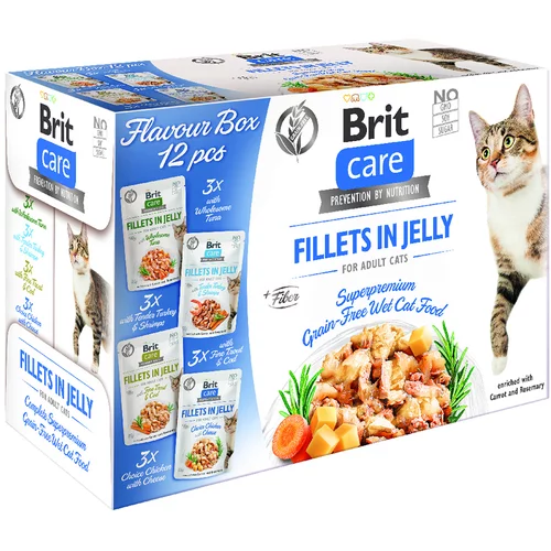 Brit Care Varčno pakiranje Cat Fillets in Gravy & Jelly 24 x 85 g - Paket okusov