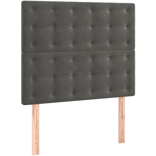 Maison Chic Posteljno vzglavje - Vzglavna omarica 2 kosa temno sivo 80x5x78/88 cm žamet, (22077153) Cene