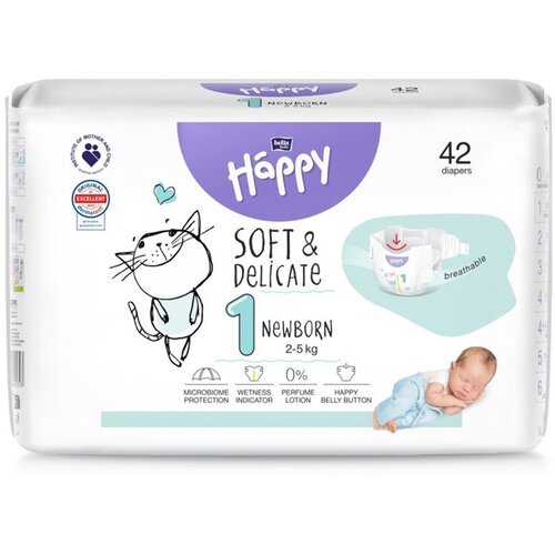 Bella Baby Happy Soft&Delicate Size 1 Newborn jednokratne pelene 2-5 kg 42 kom Cijene