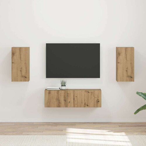  Set omare za televizijo na steni 4 pcs Umetni hrast, (5000132510) Cene