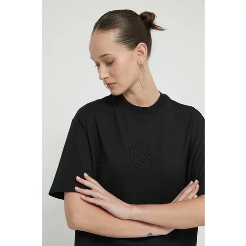 KARL LAGERFELD JEANS Pamučna majica za žene, boja: crna