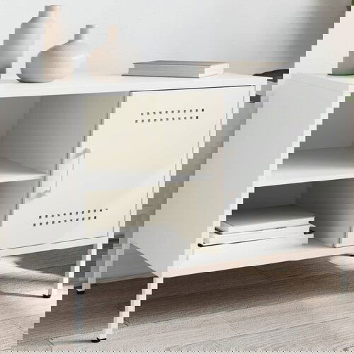 Furnova TV omarica bela 68x39x50,5 cm jeklo, (21924587) Slike