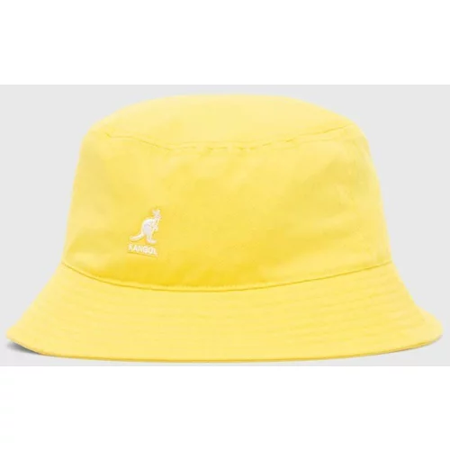 Kangol Bombažni klobuk Washed Bucket K4224HT WHITE rumena barva