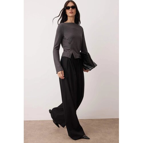 TRENDYOLMILLA ženska bluza Twoaw26Bz00040, Siva-Antracit Cene
