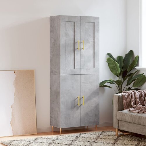 vidaXL Visoka komoda betonsko siva 69,5x34x180 cm inženirski les Cene