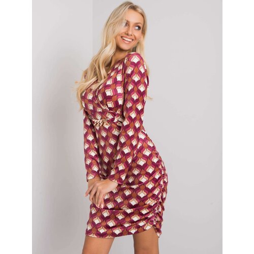 Italy Moda Dress-DHJ-SK-12695.26P-Dark Pink Cene