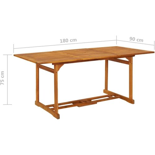 VidaXL Vrtni blagovaonski stol 180 x 90 x 75 cm masivno bagremovo drvo Slike