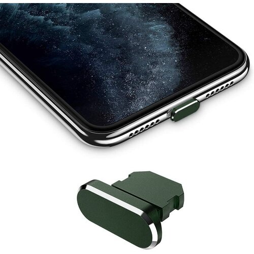Cadorabo za&amp;scaron;čitni pokrovček, združljiv z apple iphone v temno zeleni barvi - čep za za&amp;scaron;čito pred prahom za polnjenje vrat za prah proti prahu, (20621989) Slike