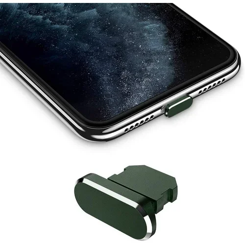 Cadorabo Zaščitni pokrovček, združljiv z Apple iPhone v temno zeleni barvi - čep za zaščito pred prahom za polnjenje vrat za prah proti prahu, (20621989)