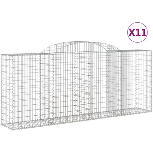  Lučne gabionske ko&amp;scaron;are 11kom 300x50x120/140cm pocinčano željezo Slike