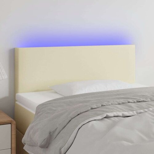 vidaXL LED uzglavlje krem 80 x 5 x 78/88 cm od umjetne kože Cene