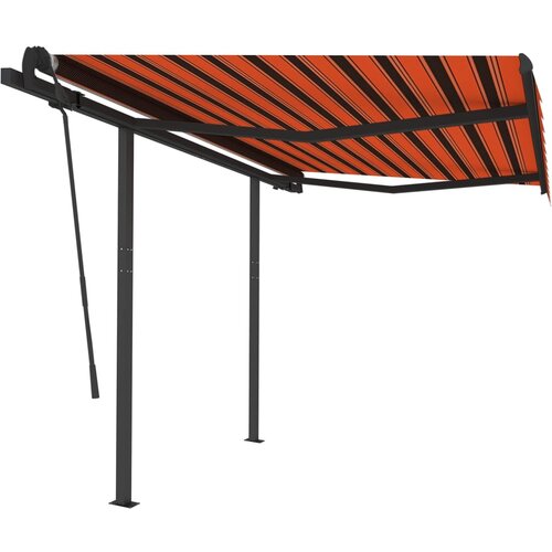 Maison Chic Ročna zložljiva tenda - Senčniki z LED lučkami 3x2,5 m oranžna in rjava, (22038758) Cene