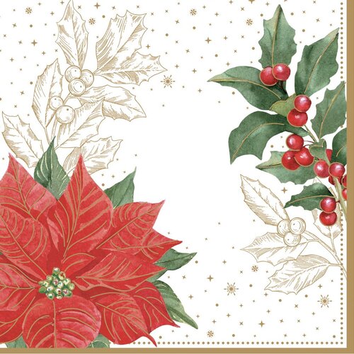 EASY LIFE,Outlet Easy Life Poinsettia&Berries serviete Cene