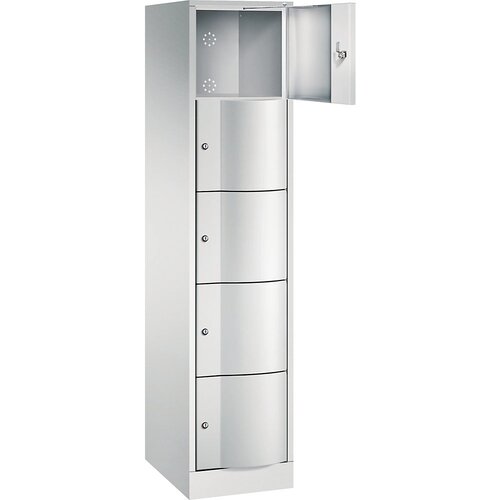 C+P Omara s predelki z zaklepanjem RESISTO, VxŠxG 1950 x 396 x 540 mm, 5 predelkov, svetlo siva RAL 7035 / svetlo siva RAL 7035 Cene