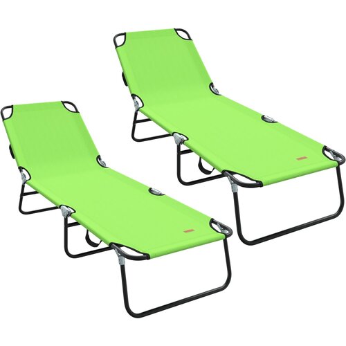 vidaXL Sklopiva ležaljka za sunce 2 kom Prijenosna zelena 600D Oxford tkanina Cijene