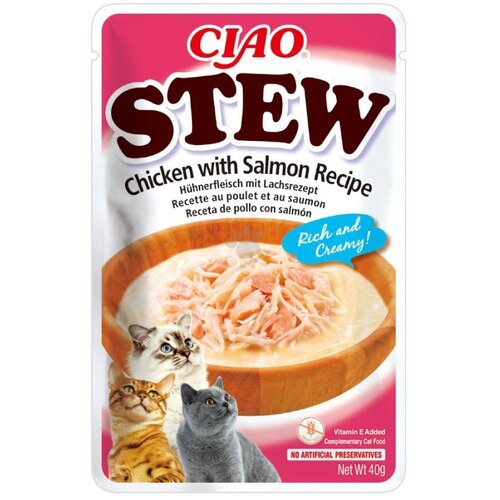 Inaba stew paprikaš za mačke - Piletina i losos 12x40g Slike