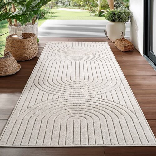 Ayyildiz Carpets Kremno bel zunanji in notranji tekač 80x250 cm Nova 1201 &amp;ndash; Slike