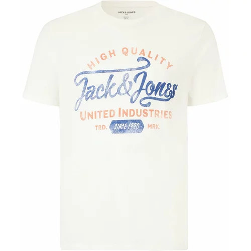 Jack & Jones Plus Majica 'LOUIE' plava / narančasta / bijela