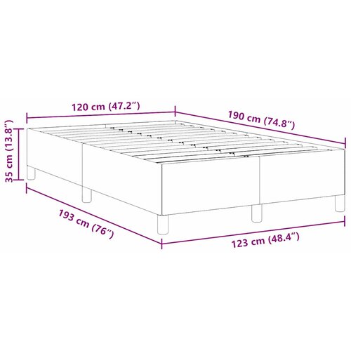  Krevet s opruga kutije Svjetlosiva 120 x 190 cm Kordura tekstil Slike