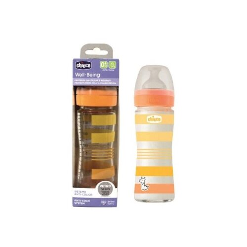 Chicco pe staklena fla&amp;scaron;ica,uni,silikon,240ml ( A100067 ) Slike