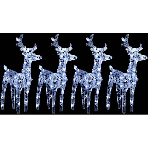 Božićni sobovi 4 kom hladni bijeli 160 LED žarulja akrilni Slike