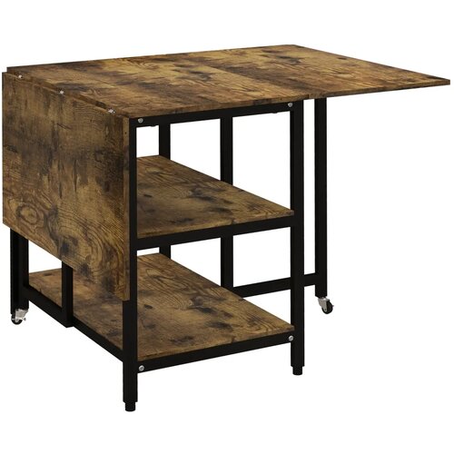  Sklopivi blagovaonski stol  industrijski dizajn  140 cm x 80 cm x 75 cm  smeđa + crna Cijene