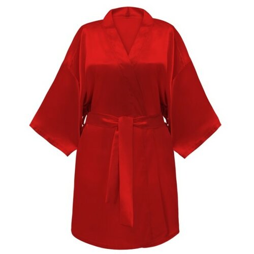 Glov satenski kimono bademantil - crvena Slike