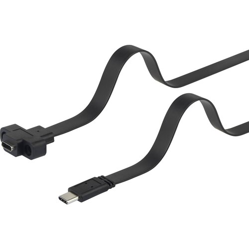 Renkforce USB kabel USB 3.2 gen. 1 (USB 3.0) USB-C&reg; vtič\, USB-C&reg; vtičnica 0.25 m črna lahko se privije\, visoko fleksibilno RF-3415030, (20416113) Cene
