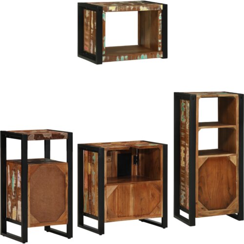 VidaXL Set namje&amp;scaron;taja za kupaonicu 4 pcs Čvrsto reciklirano drvo Slike