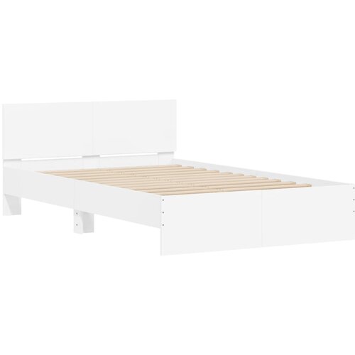  Okvir za krevet s uzglavljem i LED bijeli 135x190 cm Slike