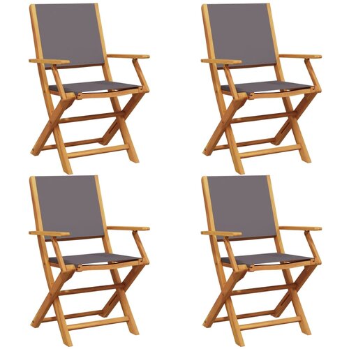 Maison Chic Zložljivi Vrtni Stoli - Stol za vrti 4 kosi antracit blago in trden les JS2844, (21876260) Slike