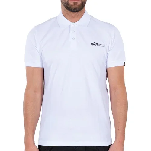 Alpha Industries Pamučna polo majica boja: bijela, glatki model, 106600.09-white