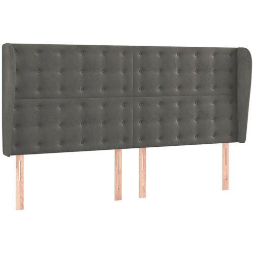  Uzglavlje s u&amp;scaron;ima tamnosivo 163x23x118/128 cm bar&amp;scaron;unasto Slike