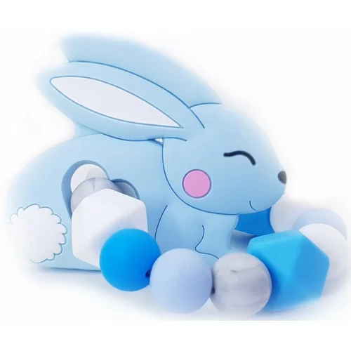 KidPro Teether Bunny grizalo Blue 1 kos