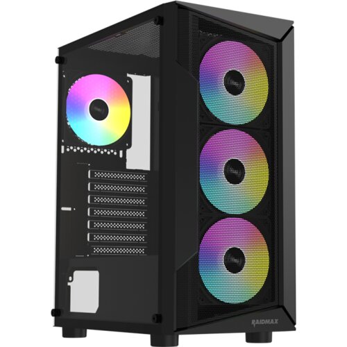 Kuciste Raidmax Vector 158 Black 3x RGB fan/Window/V158TBS Cene