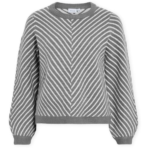 Vila Puloverji Khaia Knit - Medium Grey Melange Siva Slike
