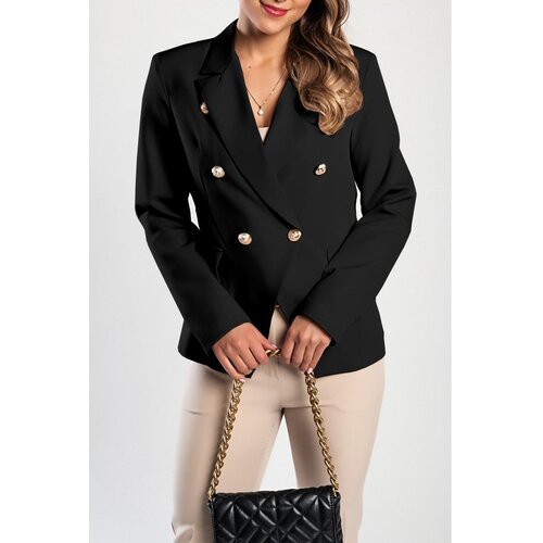 Fenzy Blazer Z Okrasnimi Gumbi, Črn Cene