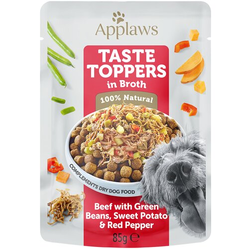 Applaws Taste Toppers u juhi vrećice 12 x 85 g - Govedina s mahunama, batatom i crvenom paprikom Cijene