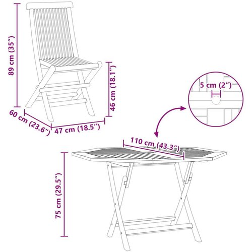 Bistro Vrtnik Bistro Set 3 pcs Rjava Masivno teakovo les, (5000301230) Cene