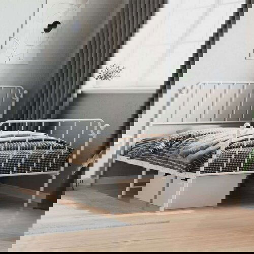 Metalni okvir kreveta uzglavlje i podnožje bijeli 107x203 cm Cijene
