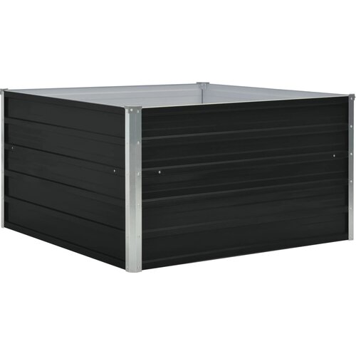  Povi&amp;scaron;ena vrtna gredica 100x100x45 cm pocinčani čelik antracit Slike